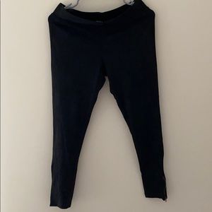 Black suede stretchy pants